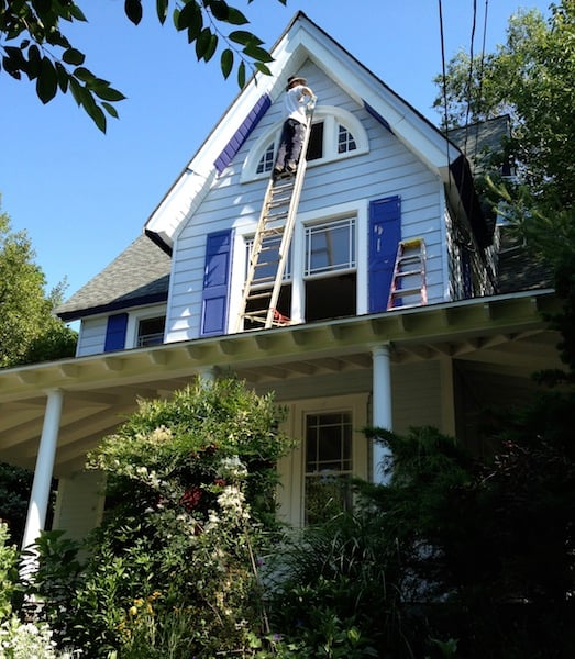 Restoring our Victorian home... painting and begining the front porch project.