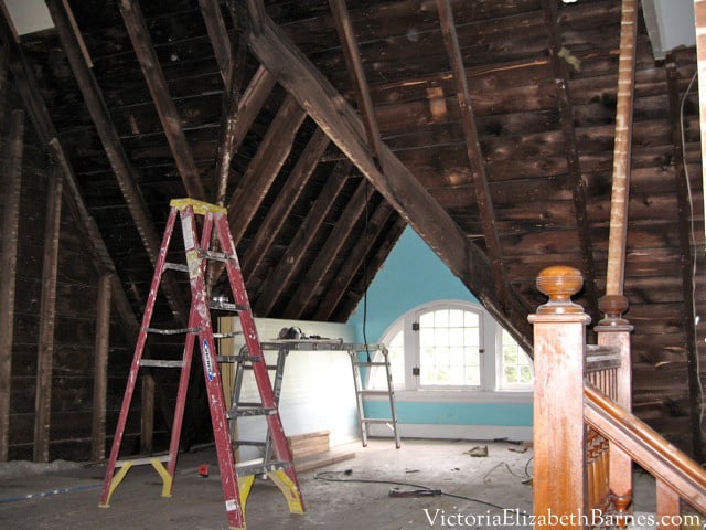 DIY. Restoring an old Victorian house. Finishing Victorian attic.