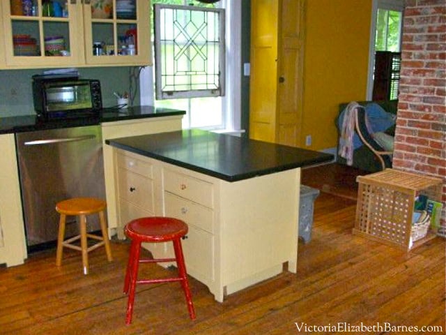 Designing a kitchen for our small old-house. Photos of our kitchen before a DIY kitchen redesign.