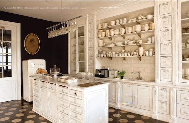 Inspiration for our old-house, DIY kitchen remodel… I love the idea of using salvaged or repurposed materials in place of a traditional kitchen cabinets.