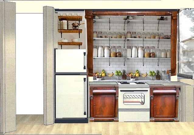 Planning our DIY kitchen remodel— I love the idea of using salvaged or repurposed materials to complement our old-house.
