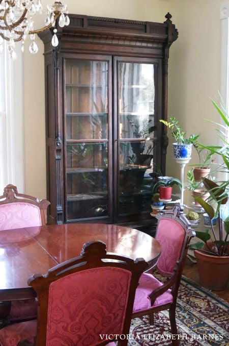 I’m decorating our old Victorian house via CRAIGSLIST… I particularly love antique bookcases— the bigger, the fancier, the better! Come take a tour and see all the Giant Fancy Things I’ve salvaged!