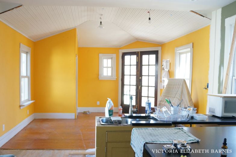 Before and After: this space went from a (horrible!) half bath to a wall of windows! We are DIY-ing an old Victorian house, one room at a time… current project is a kitchen gut job, including renovating the attached addition.