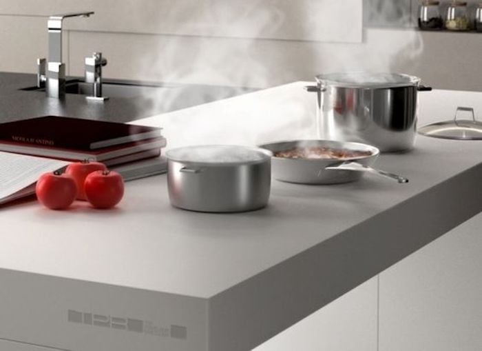 Induction cooktop— the burners are HIDDEN IN THE COUNTERTOP!!! If you are thinking about a kitchen remodel, you MUST see this!