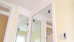 DIY medicine cabinet… we designed and built a mirrored storage cabinet for our old-house bathroom remodel.