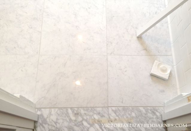 Marble LOOK-ALIKE! I LOVE Carrara marble floor tile... but I didn't want the maintenance... I finally found a great porcelain option!!