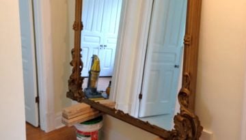 How to install a freestanding Victorian mantle mirror.