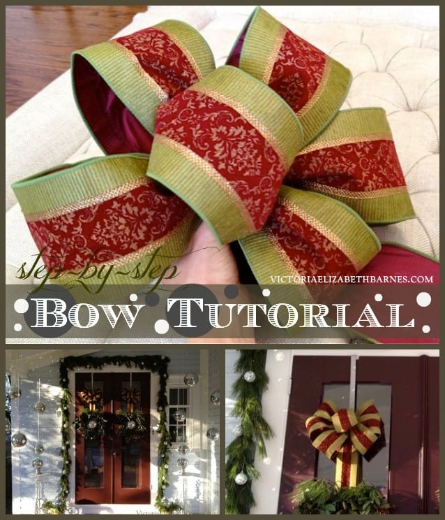Step-by-step, DIY bow tutorial… great for holiday decorating. Come see how they look on my front porch!