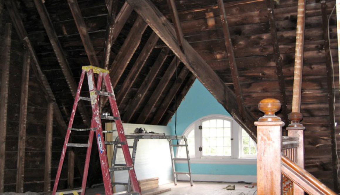 DIY. Restoring an old Victorian house. Finishing Victorian attic.
