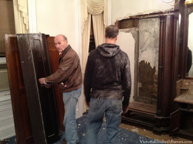 Salvaging a built-in Victorian wardrobe in a Philadelphia mansion. Craigslist is my best source for finding antiques.