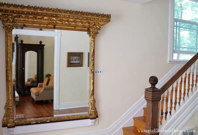 Antique mantel mirror. I collect large, gold Victorian mirrors… the more ornate, the better!