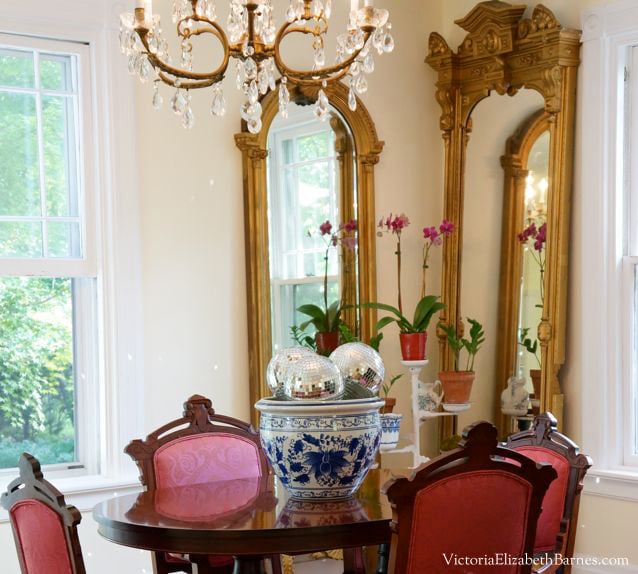 My pier mirrors. I collect large, gold Victorian mirrors… the more ornate, the better!
