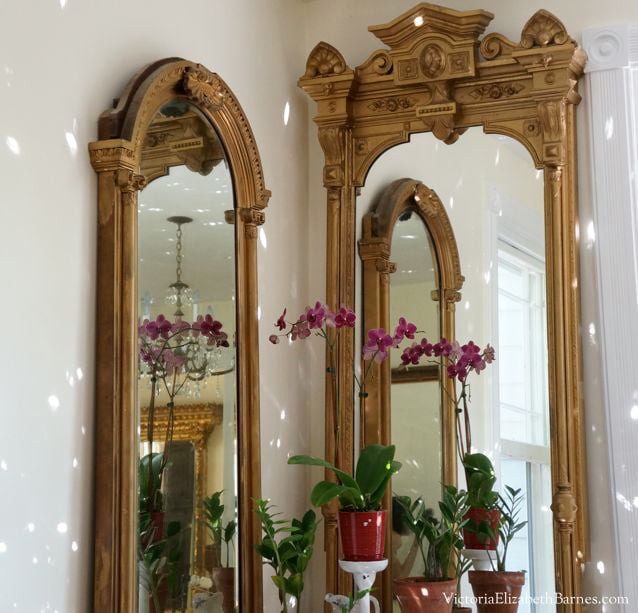 My pier mirrors. I love large, gold Victorian mirrors… the more ornate, the better!