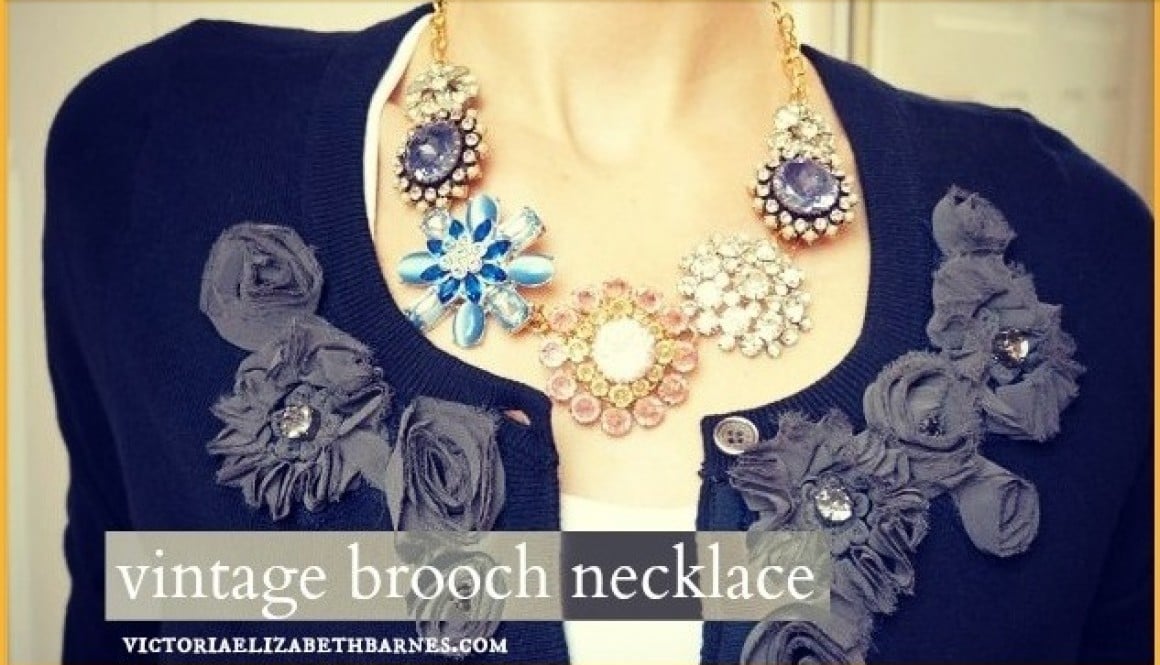 DIY Vintage Brooch Necklace 