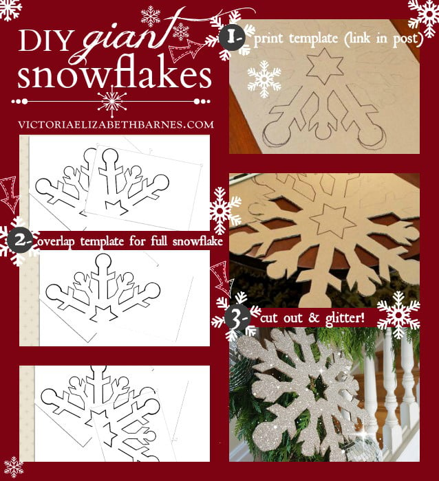 DIY giant-snowflake template… Make a huge Christmas decoration, or wire several together for a fun garland.