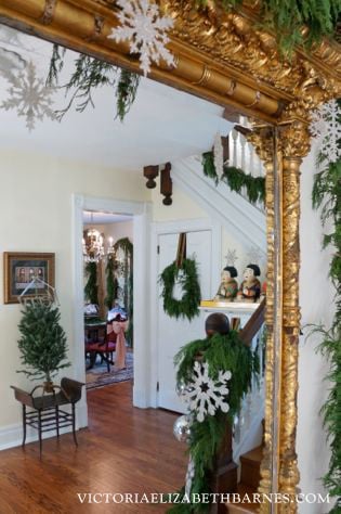 Decorating our Victorian home for Christmas... Plus a DIY glitter-snowflake tutorial.