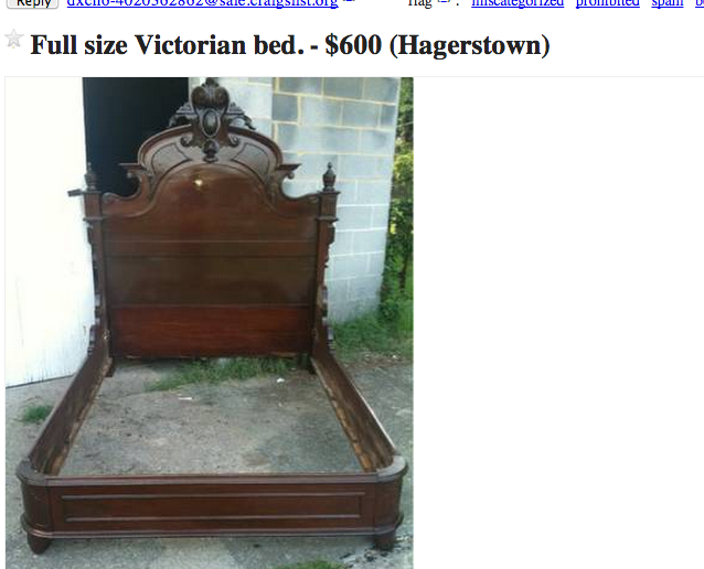 If you like craigslist-bargains or estate-sale hunting, you MUST read the story of this antique bed. **this girl’s craigslist stories are hysterical.