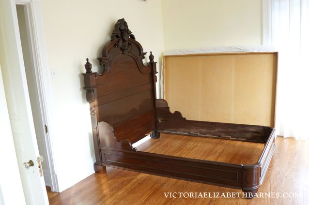 Retrofitting our Craigslist bed – DIY custom antique bed frame.