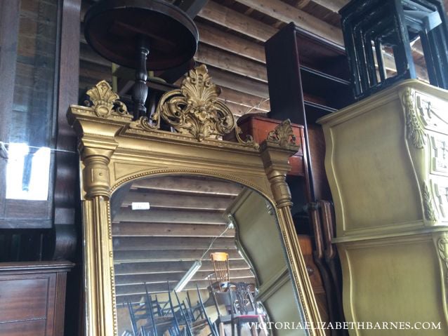 At some point I started collecting giant, fancy antique mirrors – mantel mirrors, pier mirrors… doesn’t matter as long as they are ornate (and cheap!) See my latest auction-treasure!