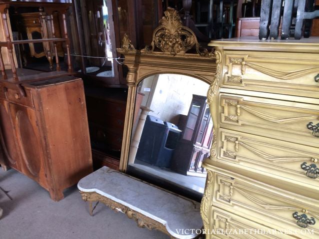 At some point I started collecting giant, fancy antique mirrors – mantel mirrors, pier mirrors… doesn’t matter as long as they are ornate (and cheap!) See my latest auction-treasure!