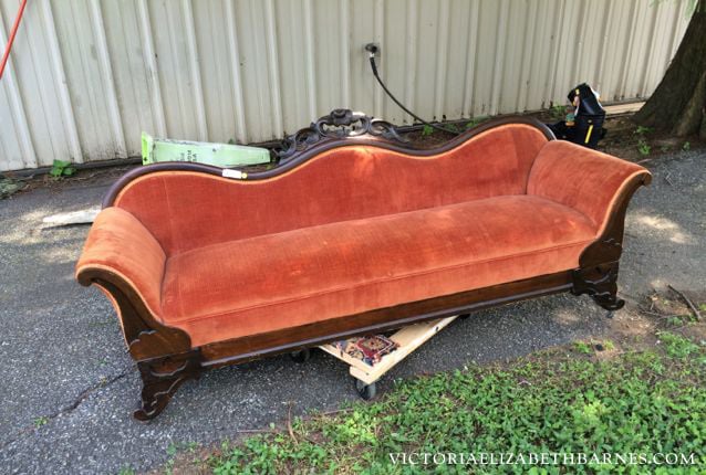 Find an auction near you and GO! I scored an antique sofa but auctions are a great source for all styles of home decor.