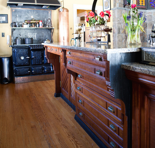 Repurposed Reclaimed Nontraditional Kitchen Island VICTORIA   Antique Printers Cabinet Repurposed Into Kitchen Island 