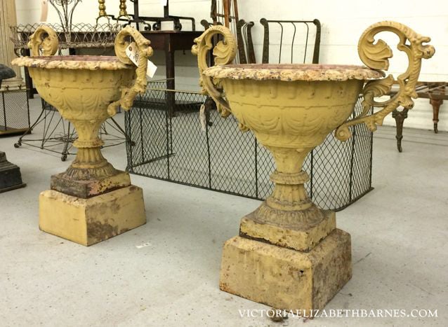 I got totally carried away bidding on these antique garden urns… Now that I have discovered auctions, it looks like I am going to bankrupt us!