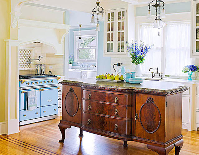 kitchen island repurposed antique dresser diy server nontraditional reclaimed islands using traditional table kitchens buffet elizabeth country remodel bureau barnes