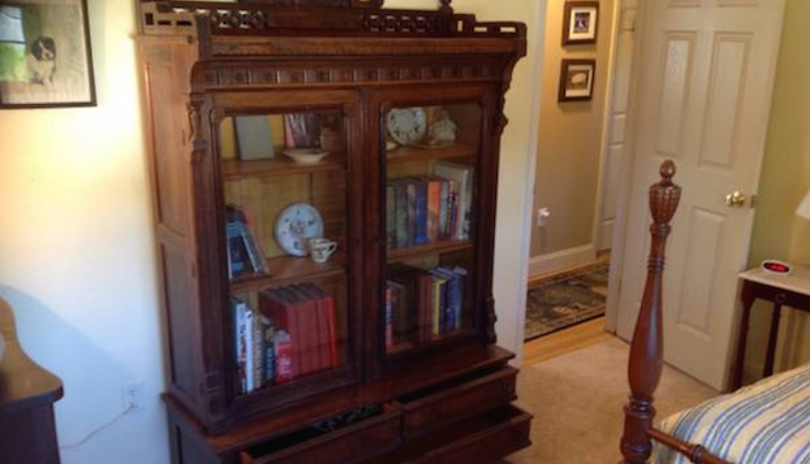 I’m decorating our old Victorian house via CRAIGSLIST! This antique Eastlake bookcase is the latest of my AMAZING finds.