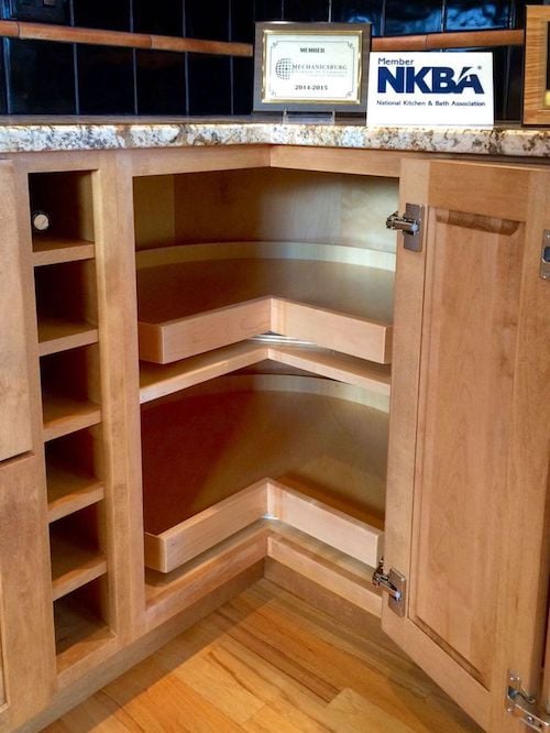 DIY kitchen remodel— options for kitchen corner storage… lazy susan, blind cabinet?
