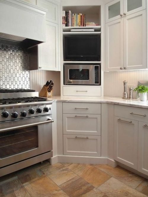 Kitchen design: ideas for hiding the microwave. - Victoria Elizabeth Barnes