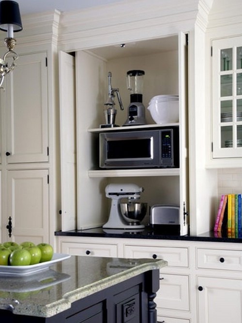 Kitchen design: ideas for hiding the microwave. - Victoria Elizabeth Barnes