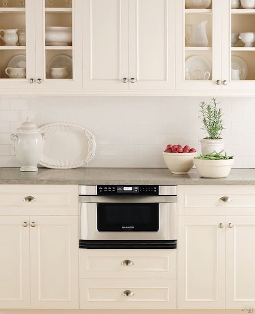 Planning our DIY kitchen remodel… here are my FAVORITE ideas for HIDING THE MICROWAVE!