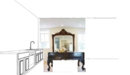 kitchen layout w: grand piano island