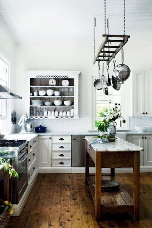 Open shelving ideas for our DIY kitchen remodel.