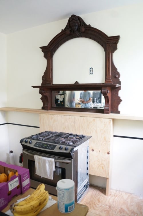 Exploring options for our unconventional kitchen design… we are DIY-ing an old house kitchen remodel.