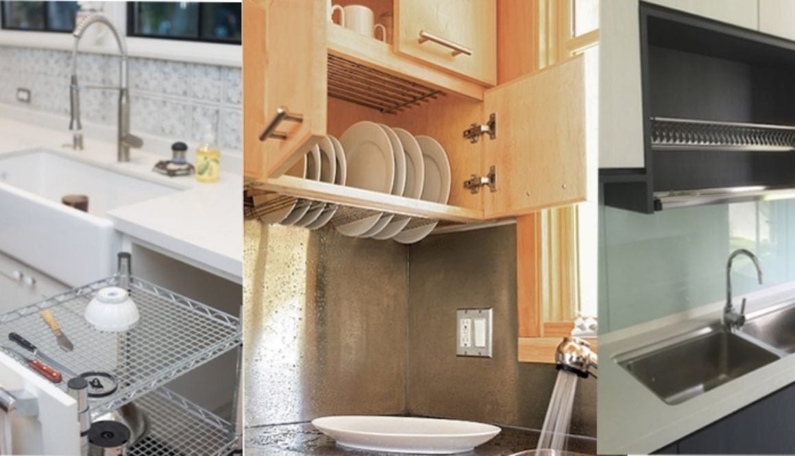 dish-rack-hidden-in-kitchen-cabinet-over-sink ideas